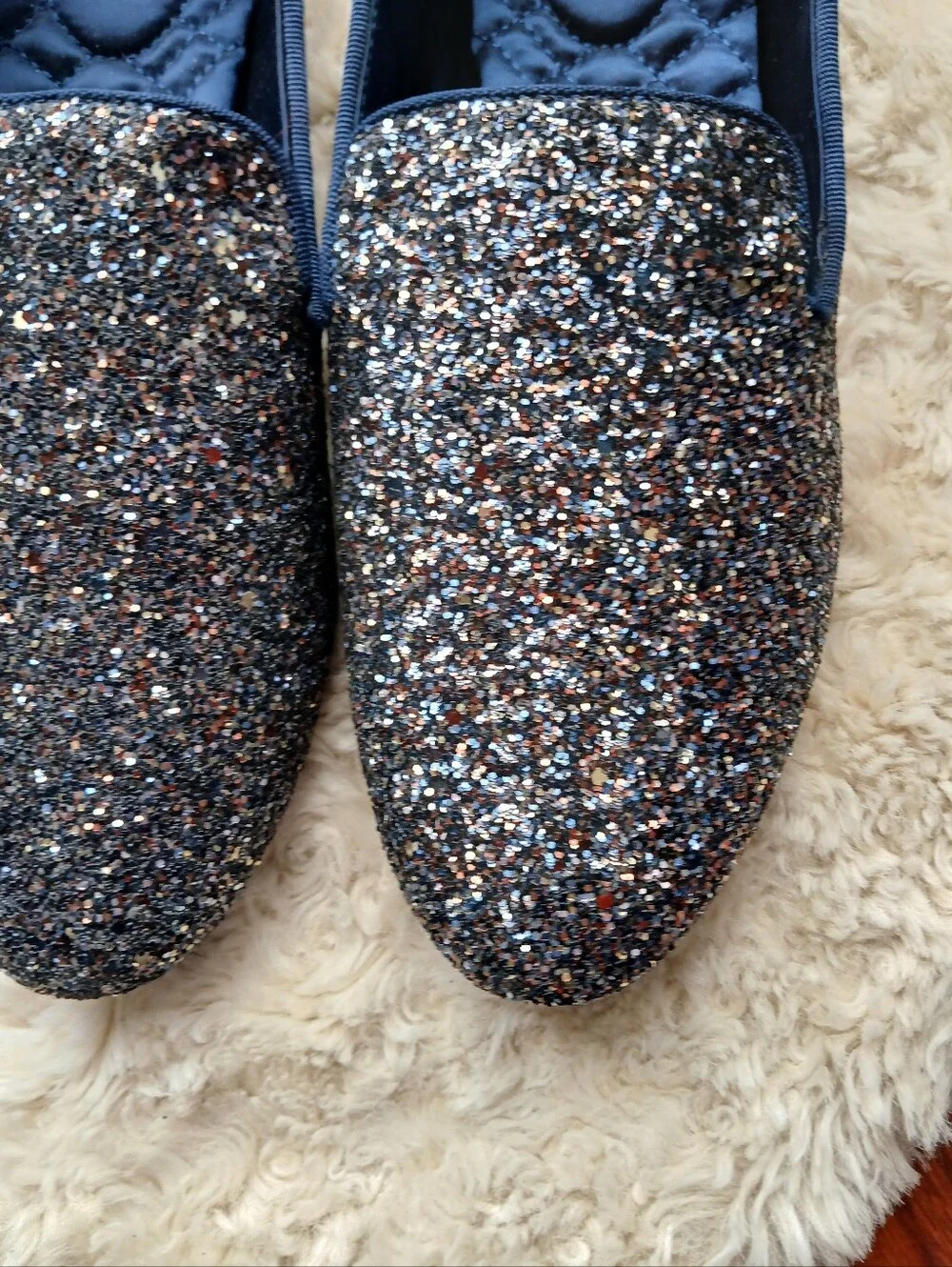 💎 BIRDIES Women’s Shoes The Starling Slipper Flats Galaxy Glitter Multicolor